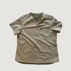 Figs Reversible Scrub Top Desert Sage/Bone XL
